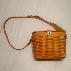 Longaberger Handmade Vintage woven lidded basket